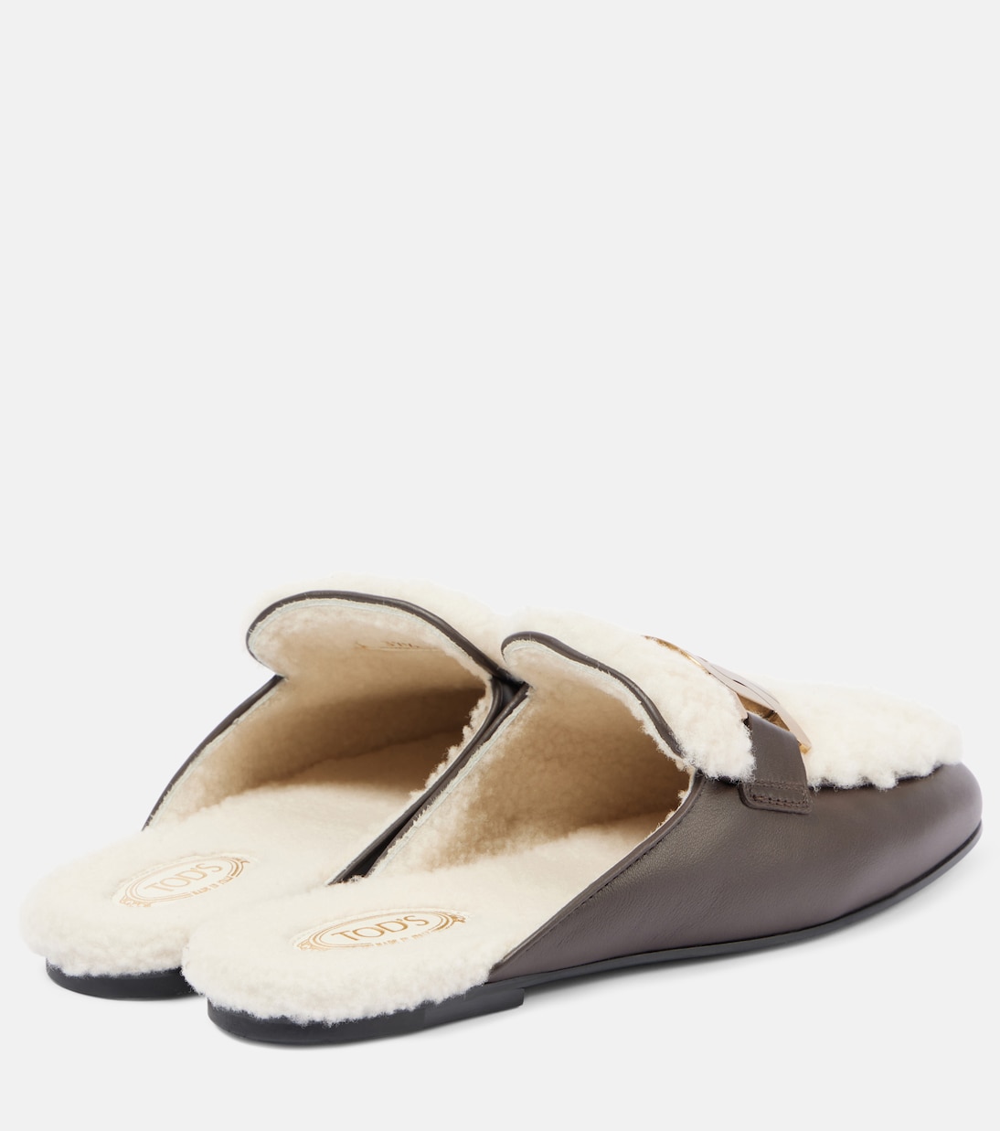 Мюли Catena из овчины и кожи Tod's, Marrone Africa + Avorio — фото 2