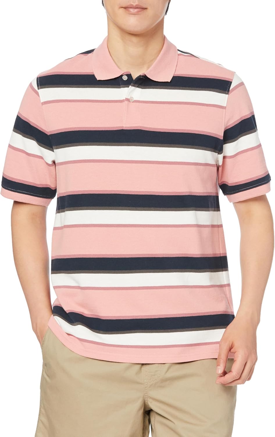 

Мужская хлопковая поло-рубашка пике Amazon Essentials, стандартного кроя, розовый