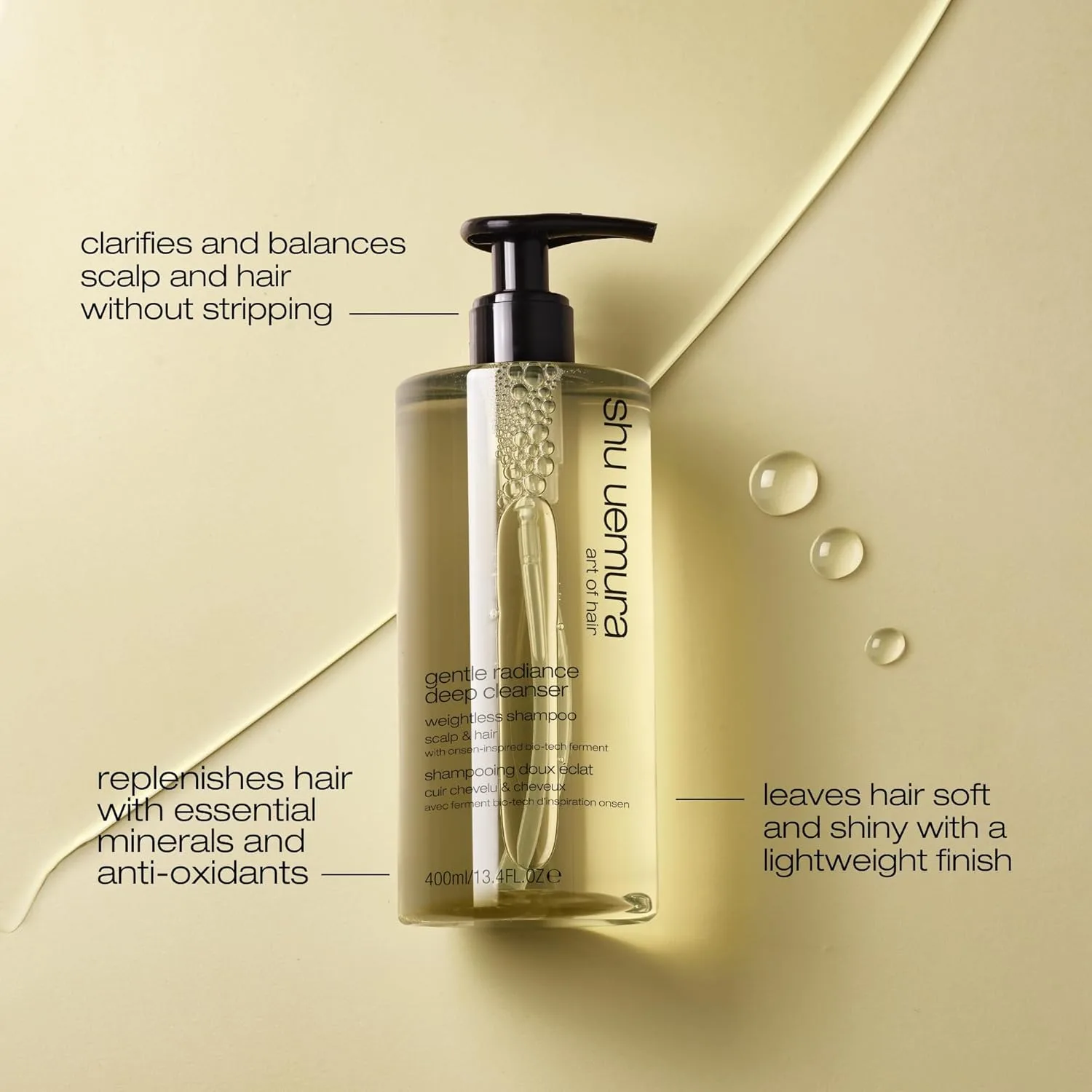 Shu Uemura Art of Hair Gentle Radiance Clarifying Shampoo - глубокое очищение, удаление загрязнений и поддержание баланса влаги, подходит для всех типов кожи головы и волос, 13,4 жидких унции. — фото 3