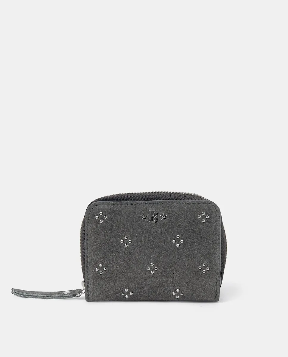 

Женский кожаный кошелек серого цвета с заклепками Brownie, серый