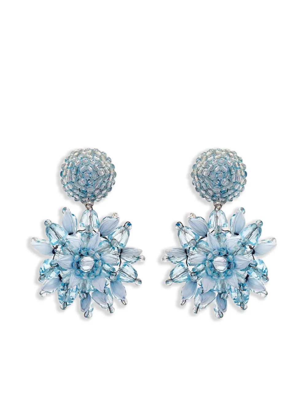 

Серьги с цветочным декором Oscar de la Renta, синий