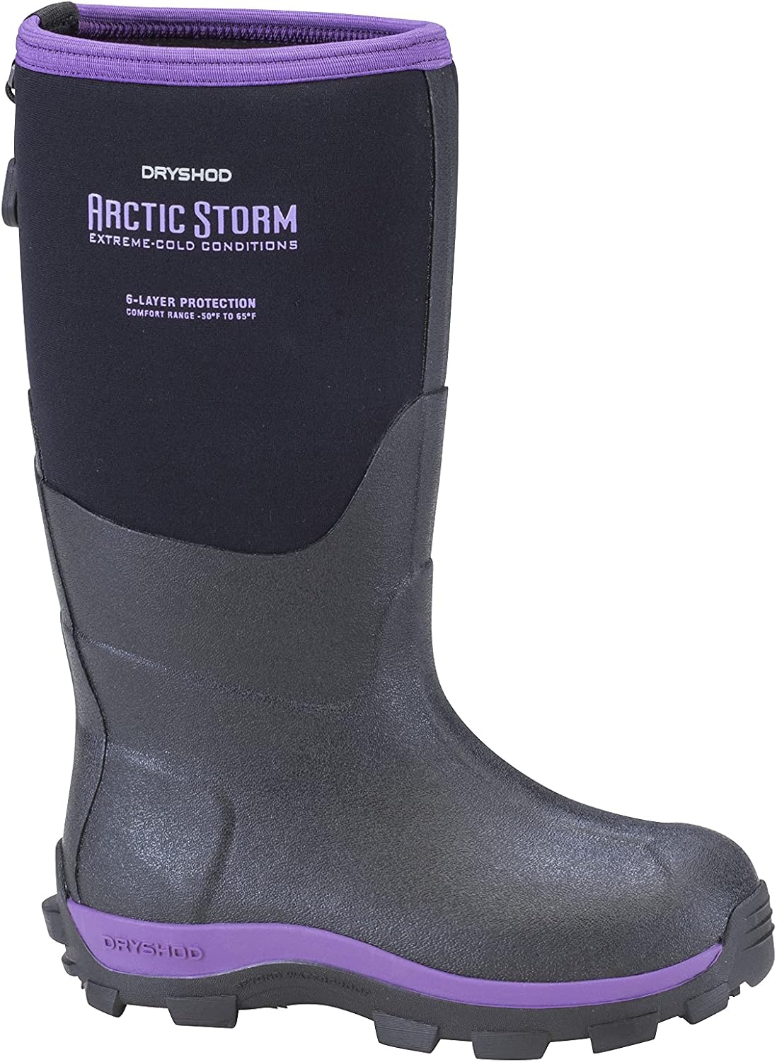 Зимние сапоги Dryshod Arctic Storm для мальчиков, Морозостойкие, Водонепроницаемые, С утеплителем, ARS-KD, черный/фиолетовый — фото 4