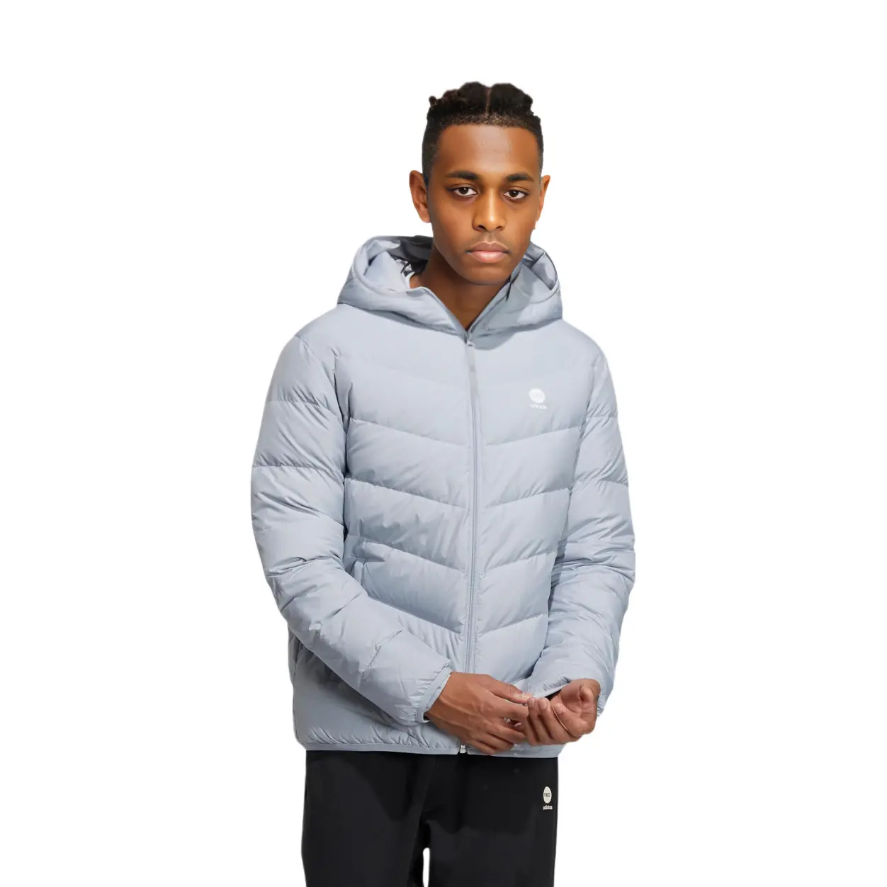 Куртка пуховая унисекс серебристо-серая Adidas Neo — фото 3