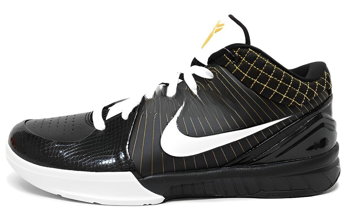 

Баскетбольные кроссовки Zoom Kobe 4 унисекс средней высоты, черные/белые/желтые Nike