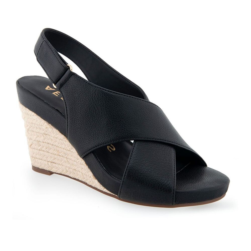 

Женские сандалии на танкетке Aerosoles Payton, цвет Black Pu
