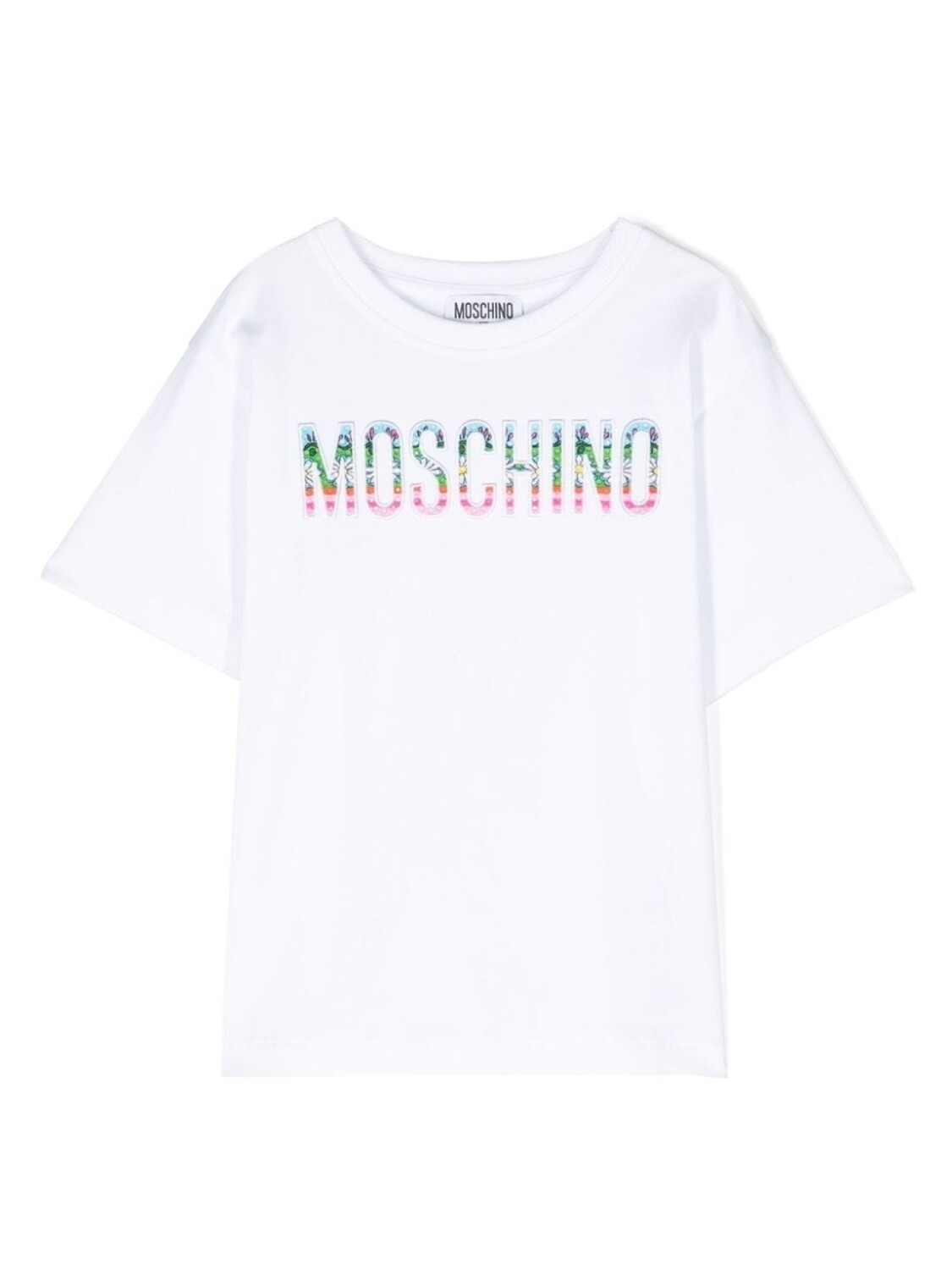 

Moschino Kids футболка с нашивкой-логотипом, белый