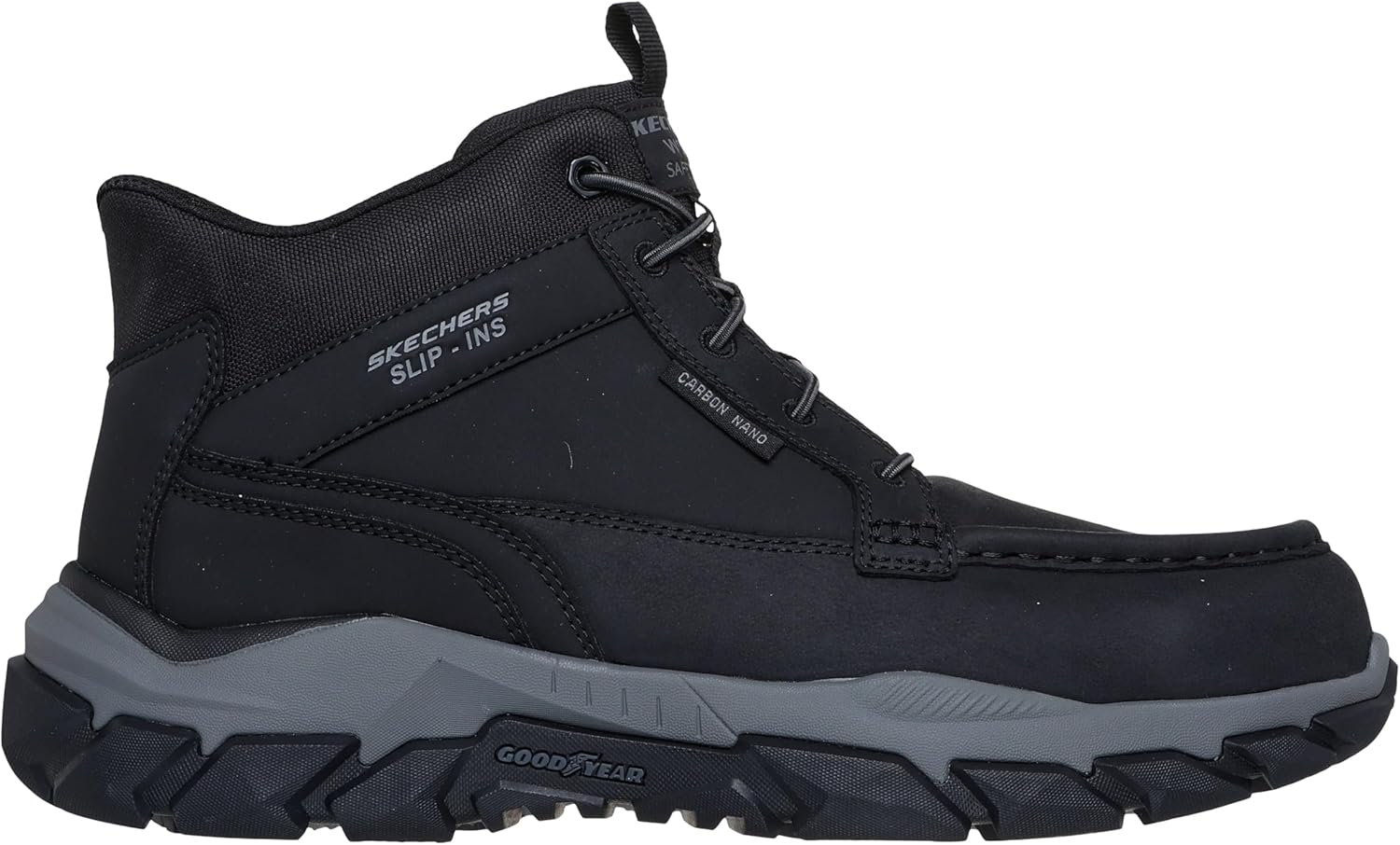 Мужские ботинки Skechers Santoro Moc Toe с удобной системой надевания без шнурков, черный — фото 2