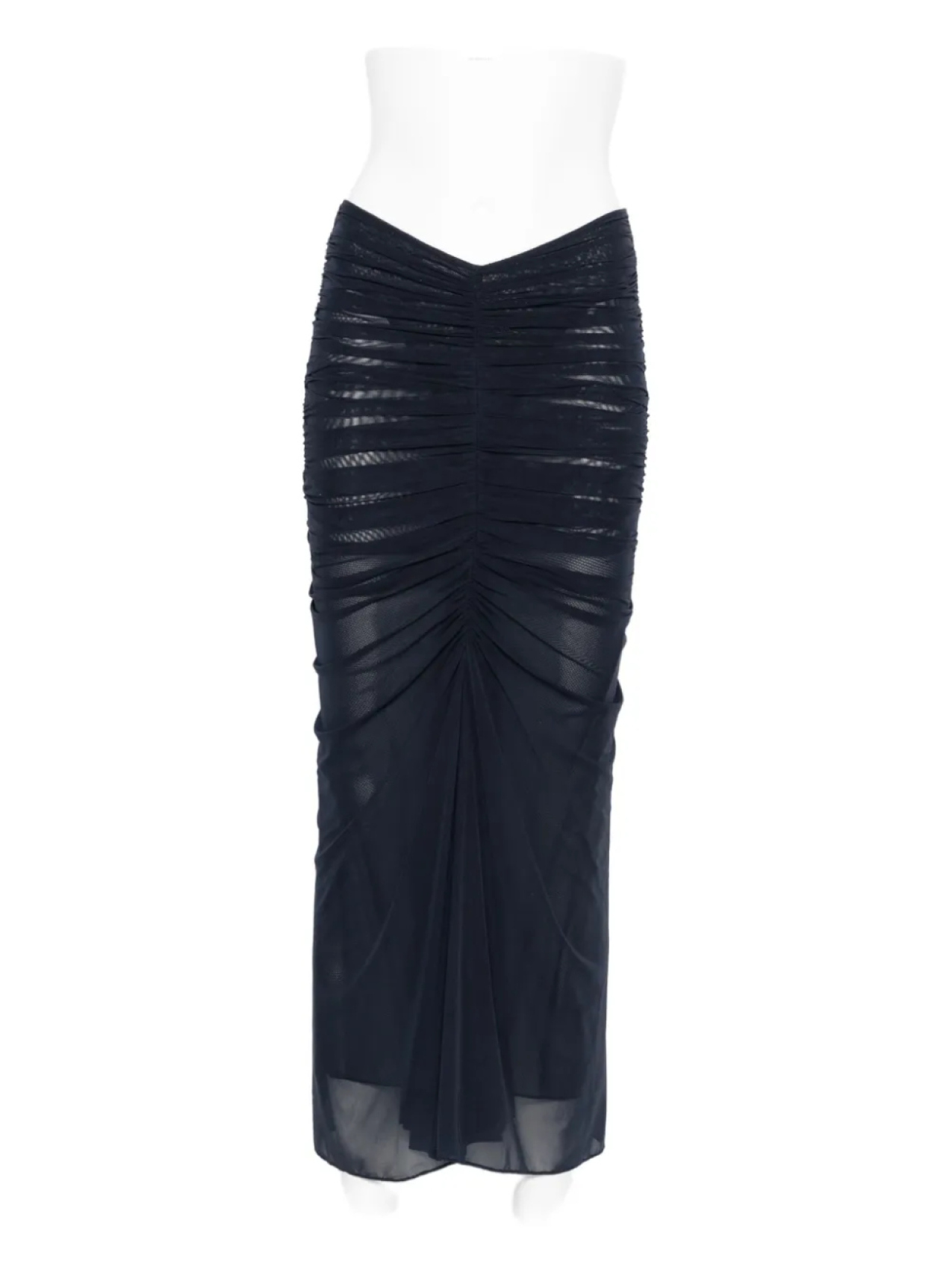 

Юбка миди из сетчатой ткани с оборками от Mugler, синий