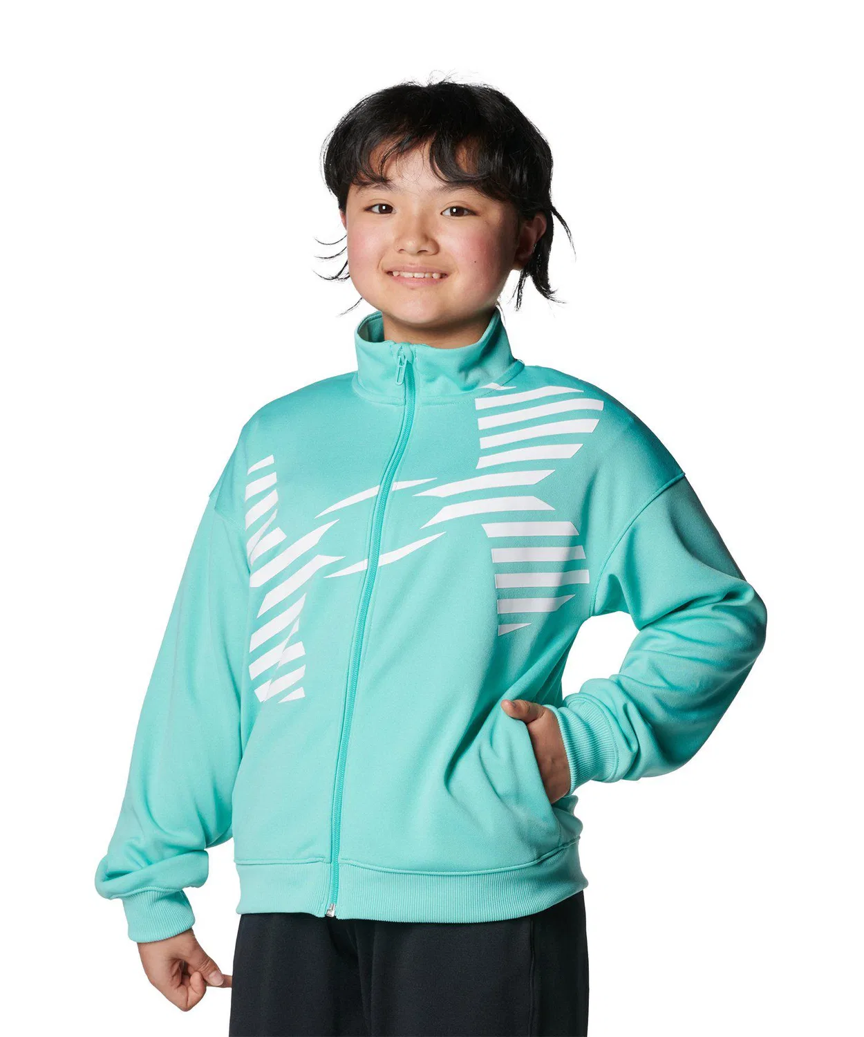 Куртка для тренировок UA Track Jacket для детей, полиэстер, синяя — фото 4