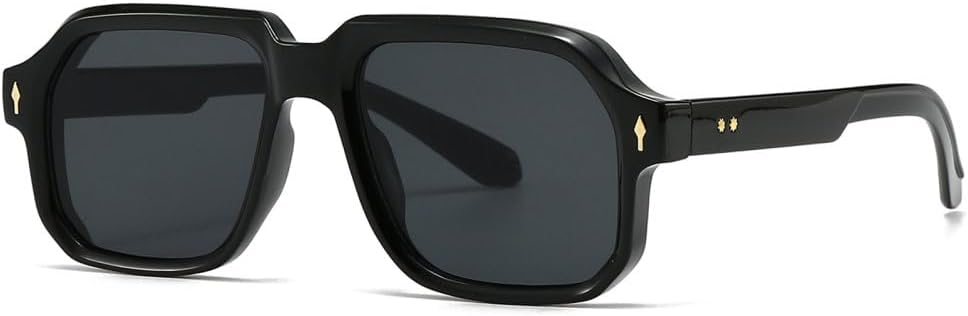 

Модные солнцезащитные очки для женщин и мужчин, роскошные, в стиле ретро, ​​с заклепками, современные, для вождения и отдыха на природе, защита от ультрафиолета UV400 TYUVIVO, Black Black