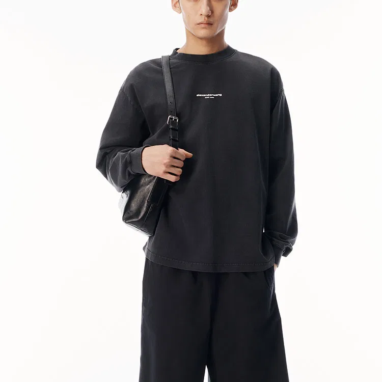 Футболка Alexander Wang с круглым вырезом, черная — фото 3
