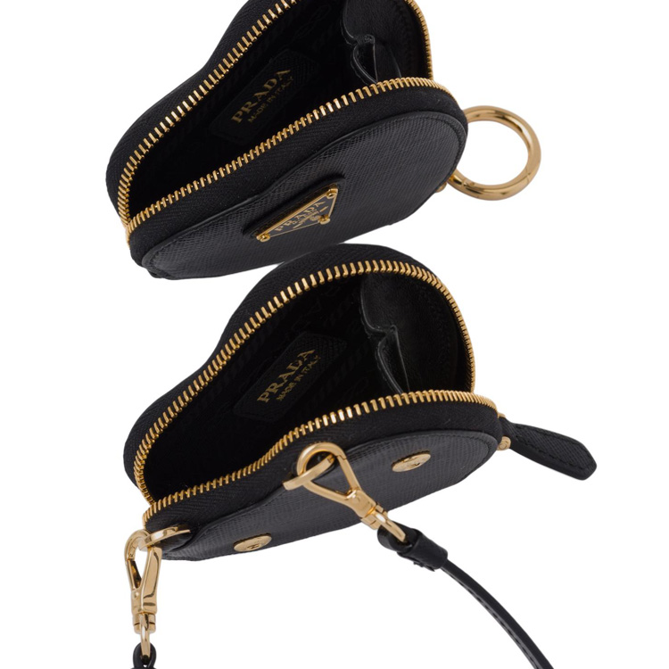 PRADA Мини-клатч из кожи Saffiano для женщин, черный — фото 3