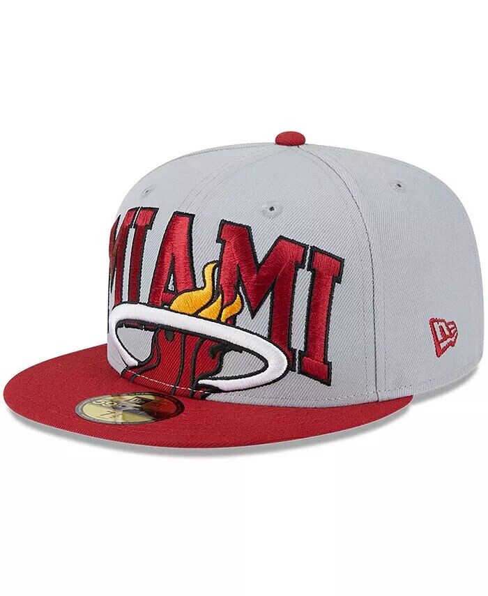 

Мужская серо-красная двухцветная приталенная шляпа Miami Heat Tip-Off 59FIFTY New Era, серый