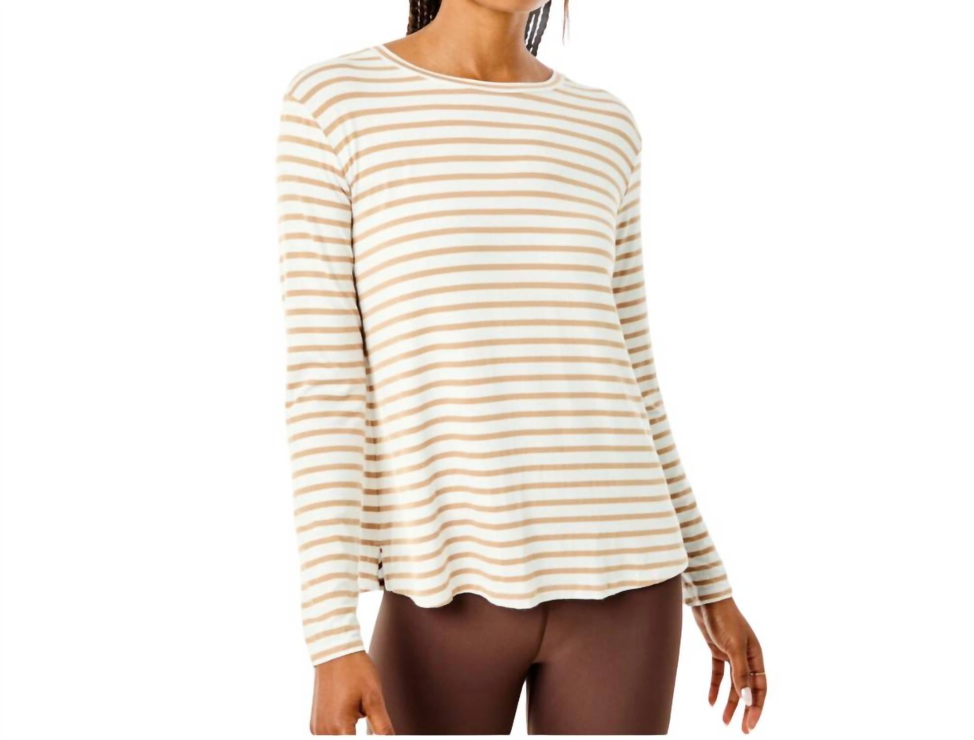 

Лонгслив женский ADDISON BAY, цвет latte stripe