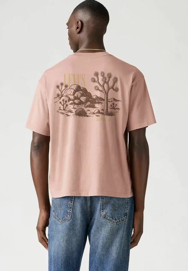Футболка свободного кроя в готическом стиле, однотонная, с термопринтом. Levi'S, Gothic Levis Mid T
