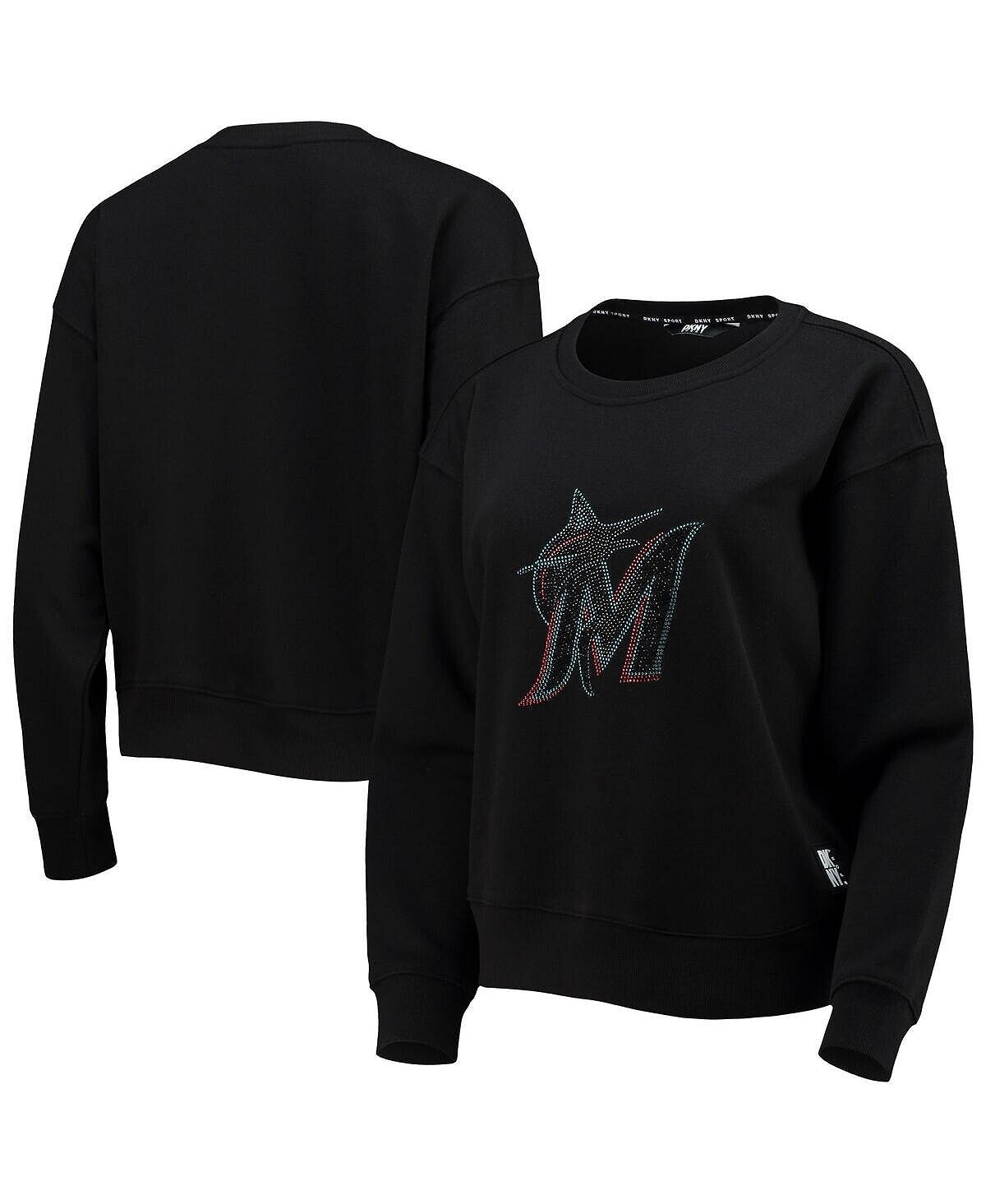

Женский черный пуловер Miami Marlins Carrie свитшот DKNY, черный