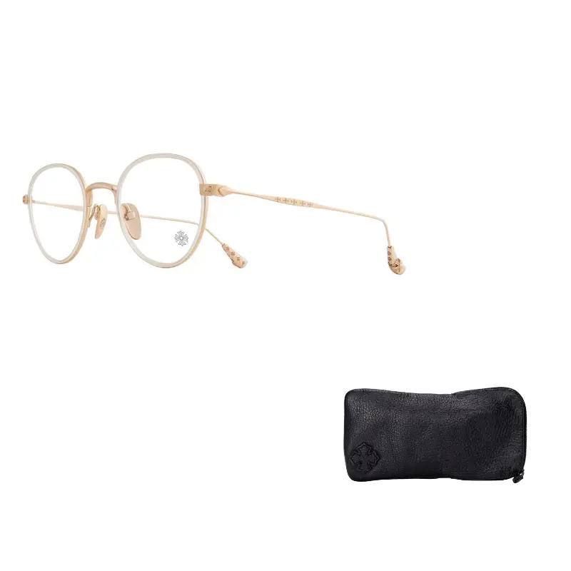 

Chrome Hearts Унисекс очковая оправа из сплава Round, Crystal/Matte Gold Plated