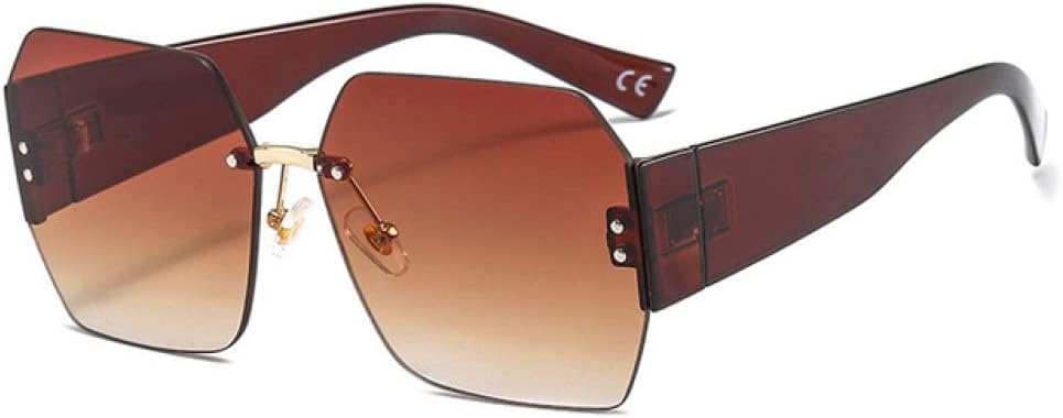 

Женские солнцезащитные очки без оправы, очки-маска, женские солнцезащитные очки с цветочным рисунком, защита от УФ-излучения UV400, винтажные очки LANGSER, C2brown-brown