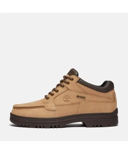 Мужские зимние кроссовки Timberland HERITAGE GTX MOC TOE MID из кожи с мембраной, коричневые — фото 2