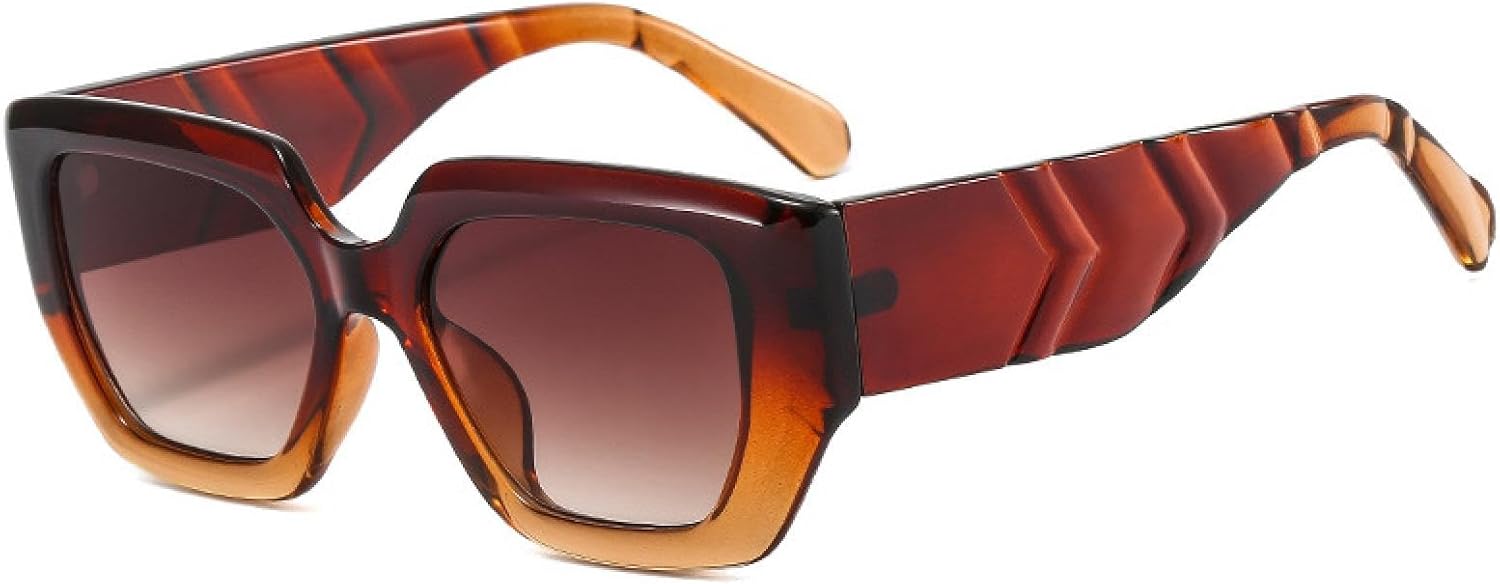 

Популярные модные солнцезащитные очки «кошачий глаз» для женщин, ретро-очки с градиентным переходом цвета, защита от УФ-излучения UV400, трендовые мужские квадратные солнцезащитные очки WNCKSQ, Tea Tea Gradient