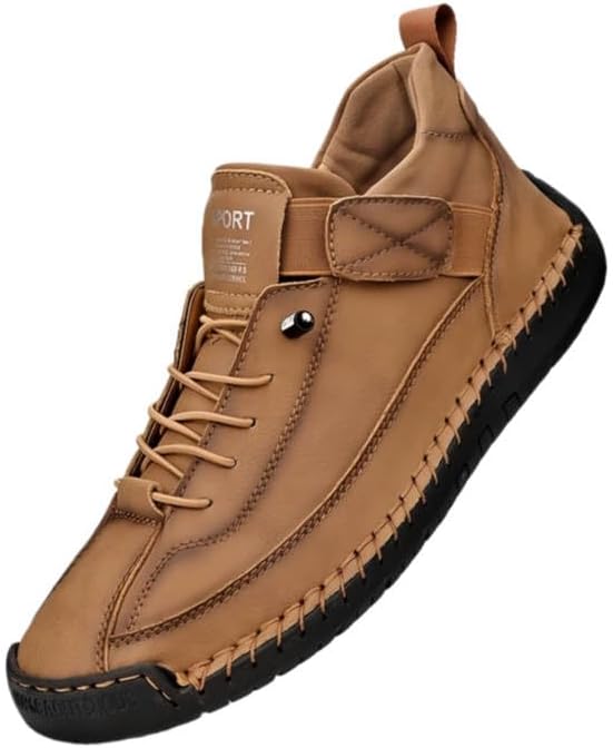 

Мужские классические лоферы - сверхбольшие повседневные кроссовки с эластичными шнурками, дышащий микрофибровый синтетический материал и прочная резиновая подошва, округлый носок, комфорт для ношения в любое время года Minlaidian, коричневый