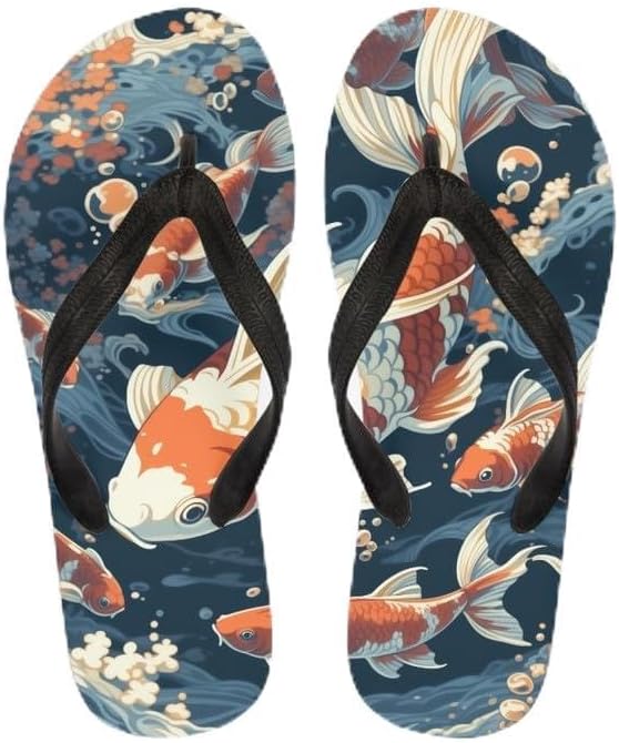 

Женские сандалии Semiouray с принтом граффити и бабочками, классические шлепанцы для пляжа, удобные шлепанцы, Koi Carp Retro