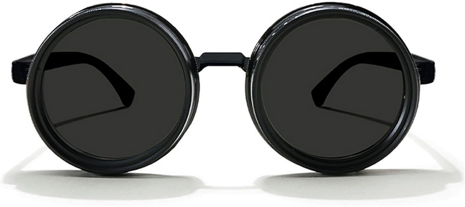 

Регулируемые солнцезащитные очки ручной работы в стиле ретро-панк, круглые, мужские, для рыбалки на открытом воздухе, поляризованные солнцезащитные очки UV400 для вождения, женские mincl, Black