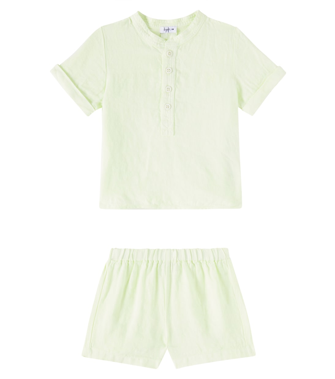 

Комплект из детской льняной рубашки и шорт Il Gufo, Kiwi Green