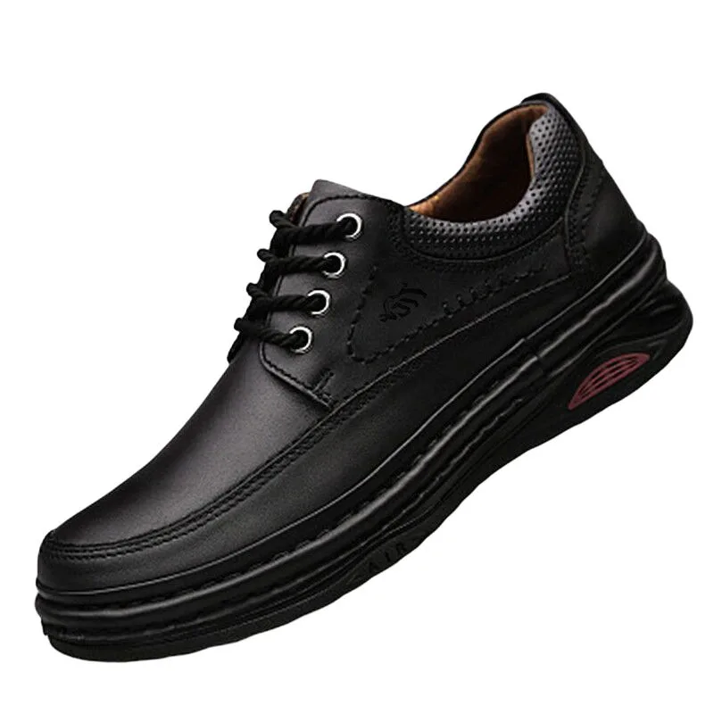 Мужские повседневные туфли из натуральной кожи GONGNIULEITING, Khaki Insulated Shoes — фото 4
