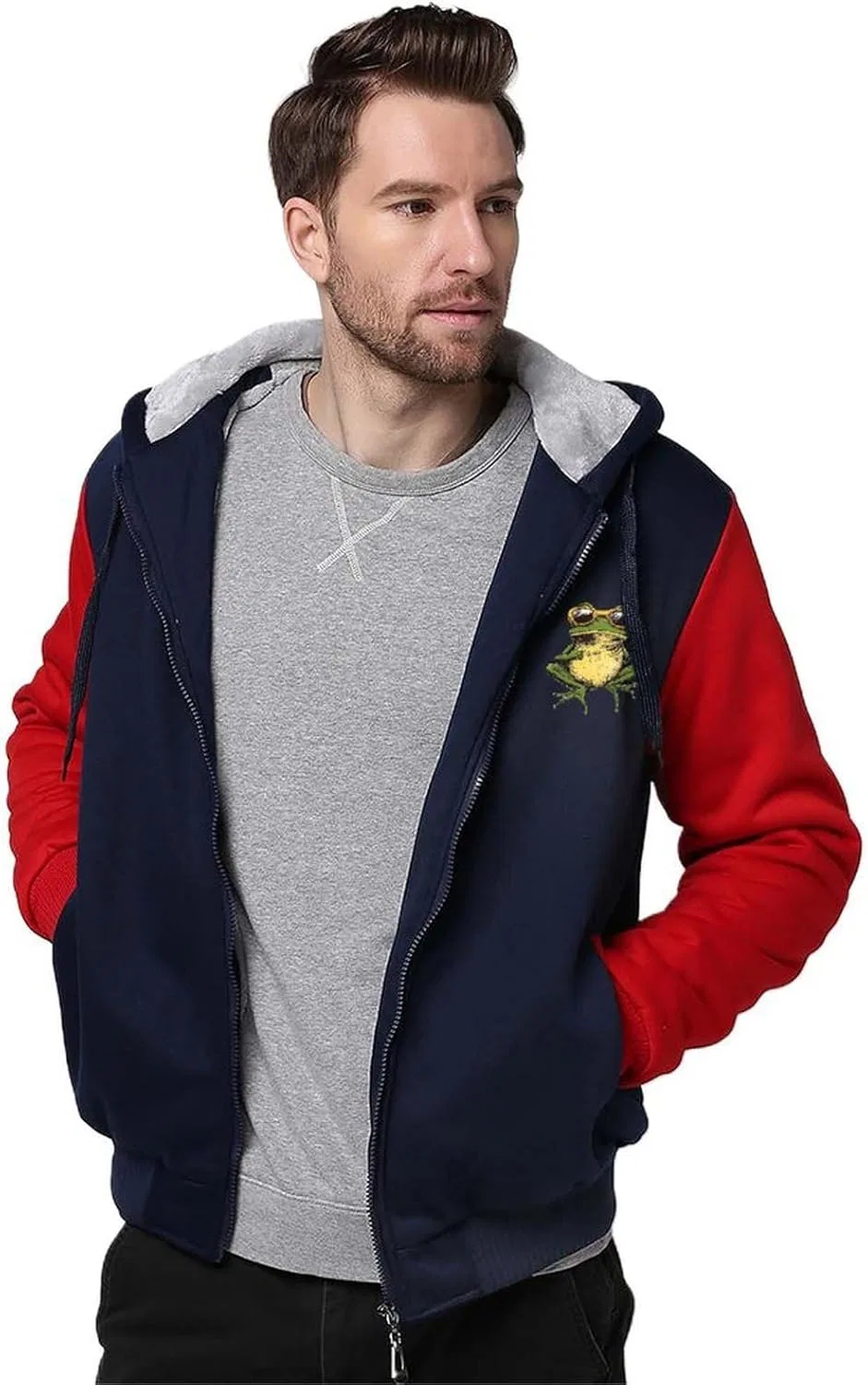 Мужская худи с принтом, Polyester, Red-style