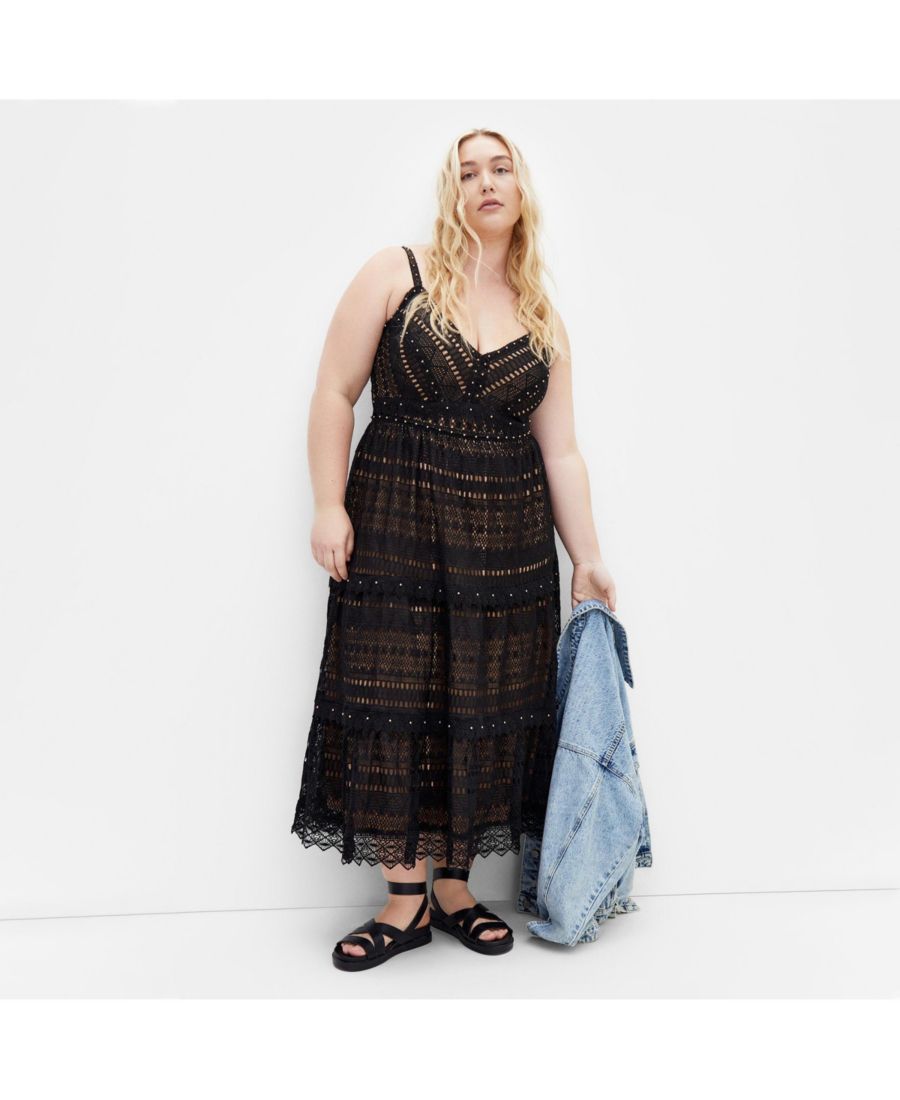 

Кружевное платье Mia больших размеров CITY CHIC, Black