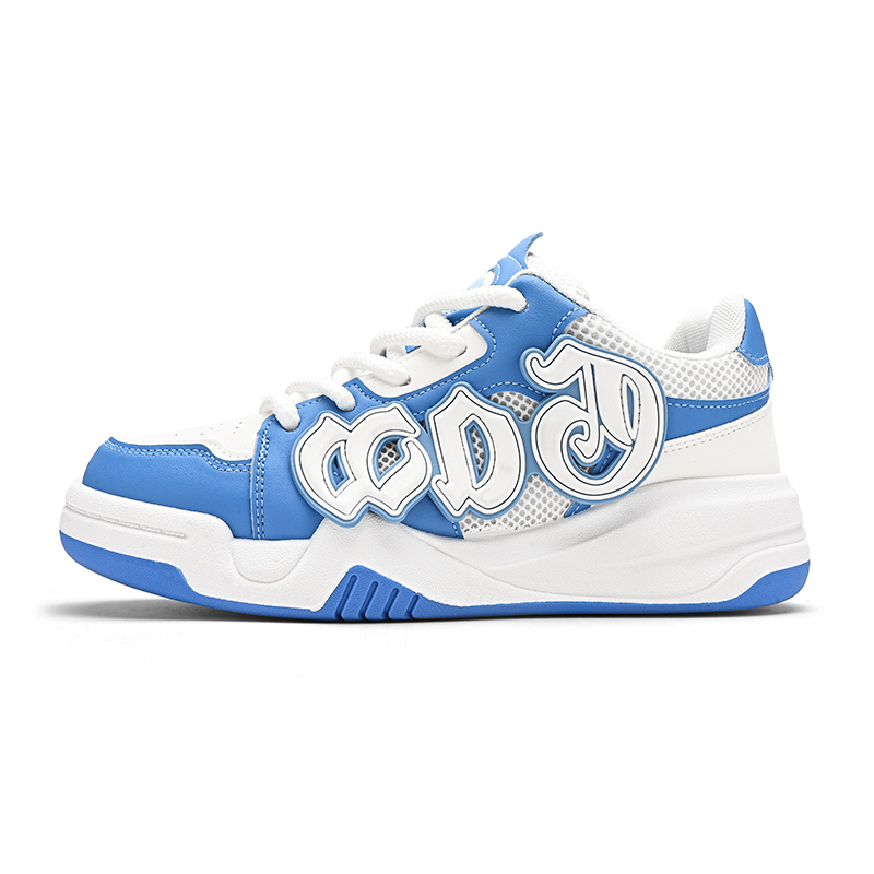 

TOMAY Антискользящие износостойкие дышащие низкие скейтерские кроссовки для увеличения роста унисекс бело-синие, цвет White Blue