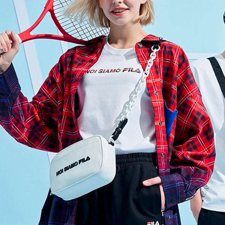 Рубашка (WMNS) Fila Gradient Plaid Contrasting Colors Pocket Woven Long Sleeves Shirt Red T11W031403F-RD, красный — фото 3
