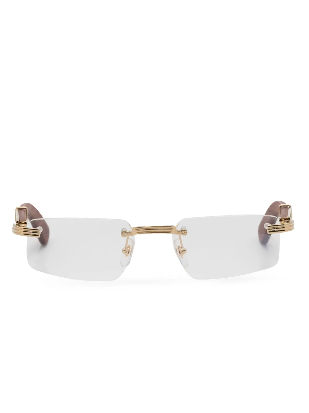 

Очки в безободковой оправе Cartier Eyewear, золотой