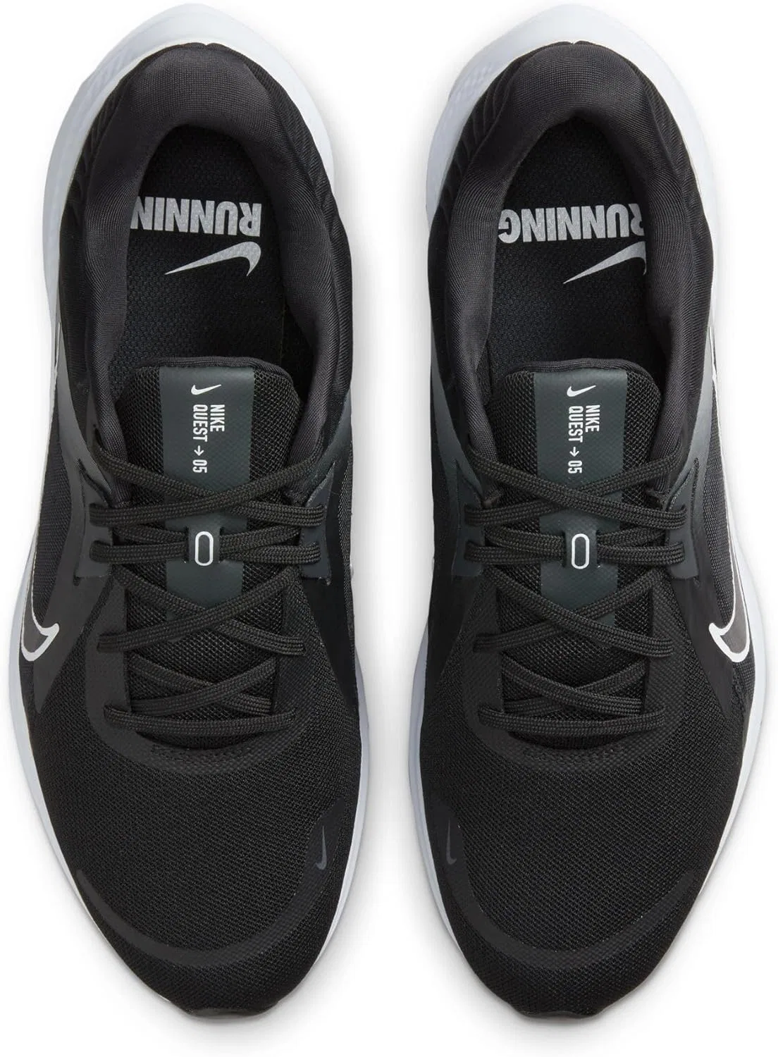Мужские беговые кроссовки Nike Quest 5 DD0204, Black White Smoke Grey Dk Smoke Grey — фото 4