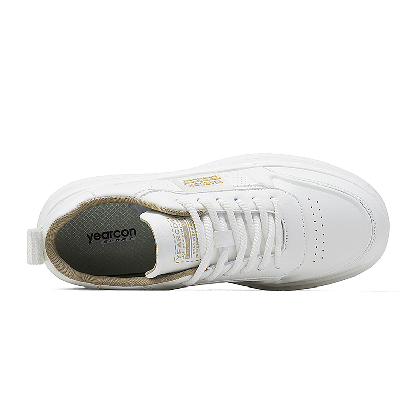 YEARCON Дышащие низкие скейтерские кроссовки мужские белый хаки, цвет White Khaki — фото 4