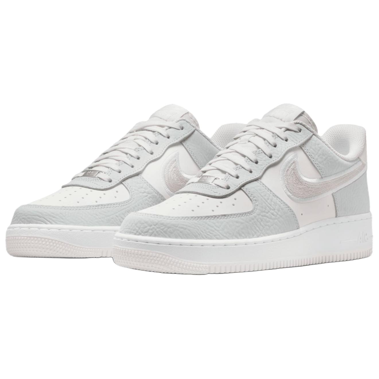 Nike Мужские скейтборд-кроссовки Air Force 1, белый с серыми элементами — фото 4