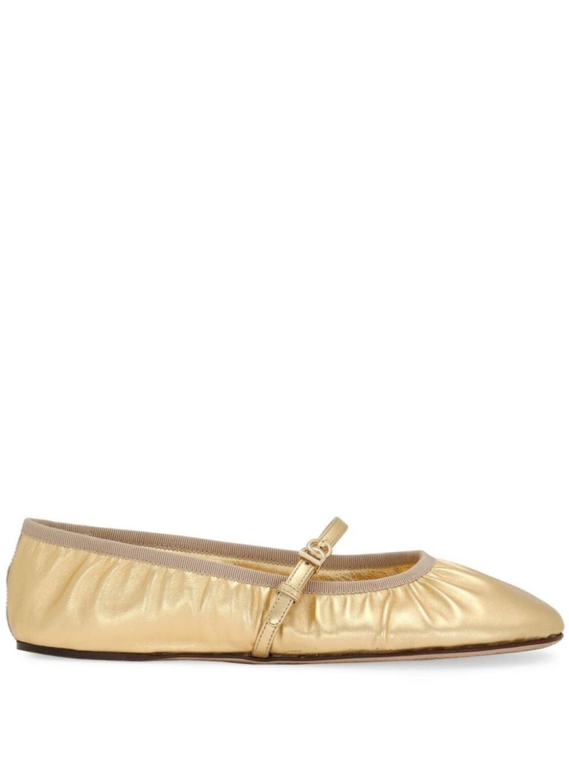 Dolce & Gabbana кожаные балетки, золотистый