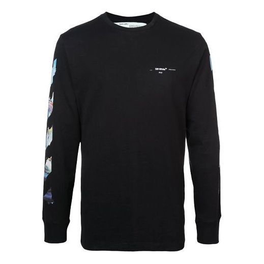 

Толстовка c/o virgil abloh men's black diag arrows long sleeve t-shirt Off-White, черный