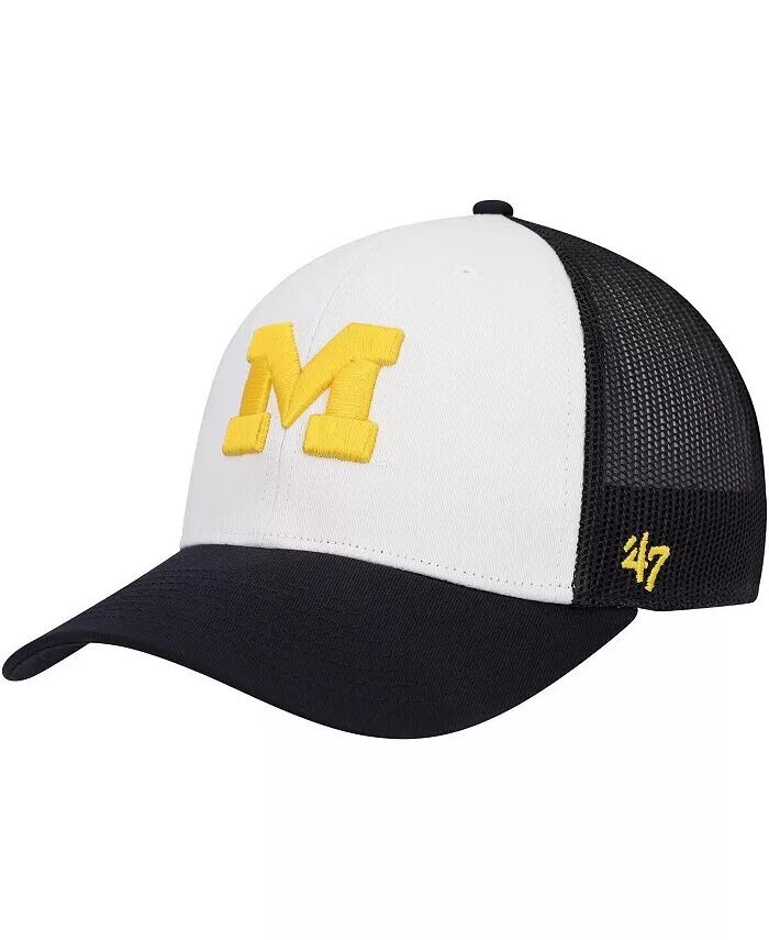 

Мужская белая, темно-синяя регулируемая шляпа Michigan Wolverines Freshman Trucker '47 Brand, белый