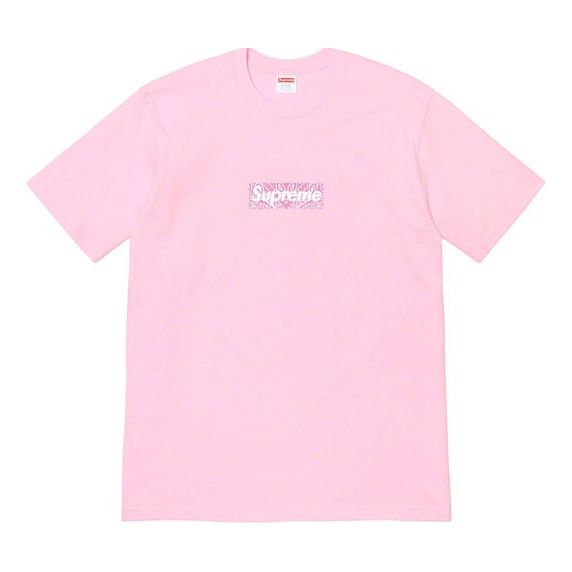 

Футболка fw19 week 17 bandana box logo tee Supreme, розовый