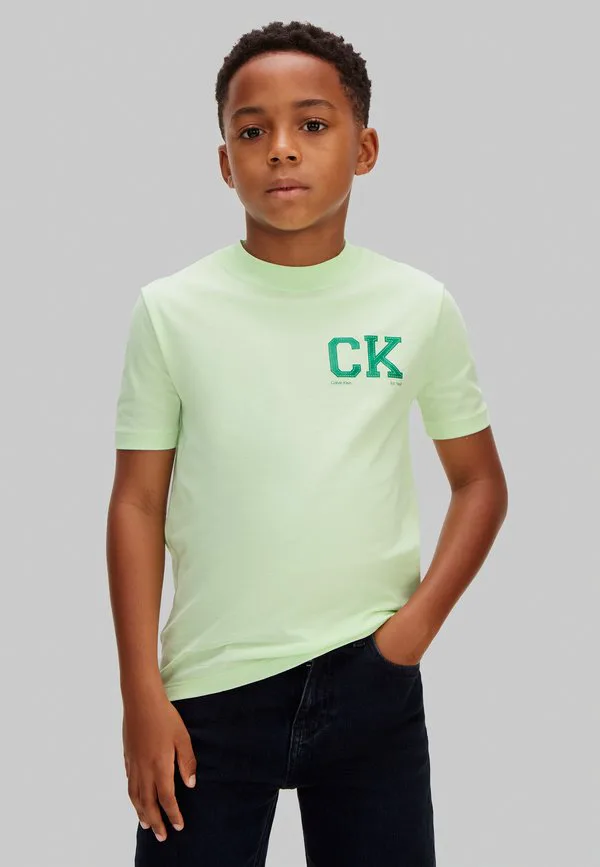 Футболка с принтом логотипа на груди Calvin Klein Jeans, Patina Green