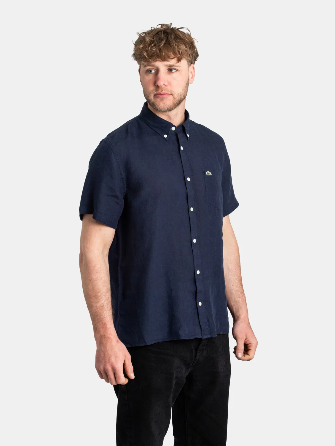 Рубашка на пуговицах стандартного кроя Lacoste, Blue — фото 4
