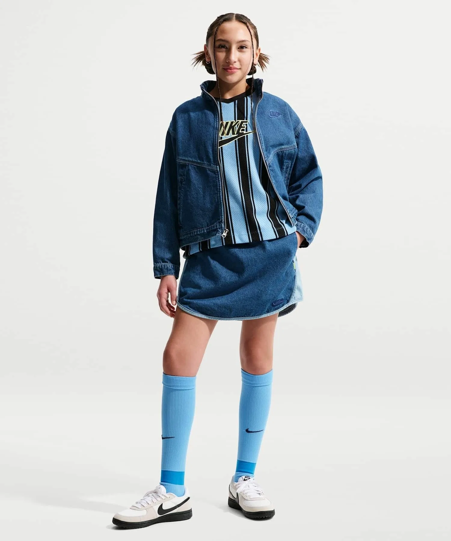 Детская джинсовая юбка NIKE Sportswear Collection тёмно-синяя