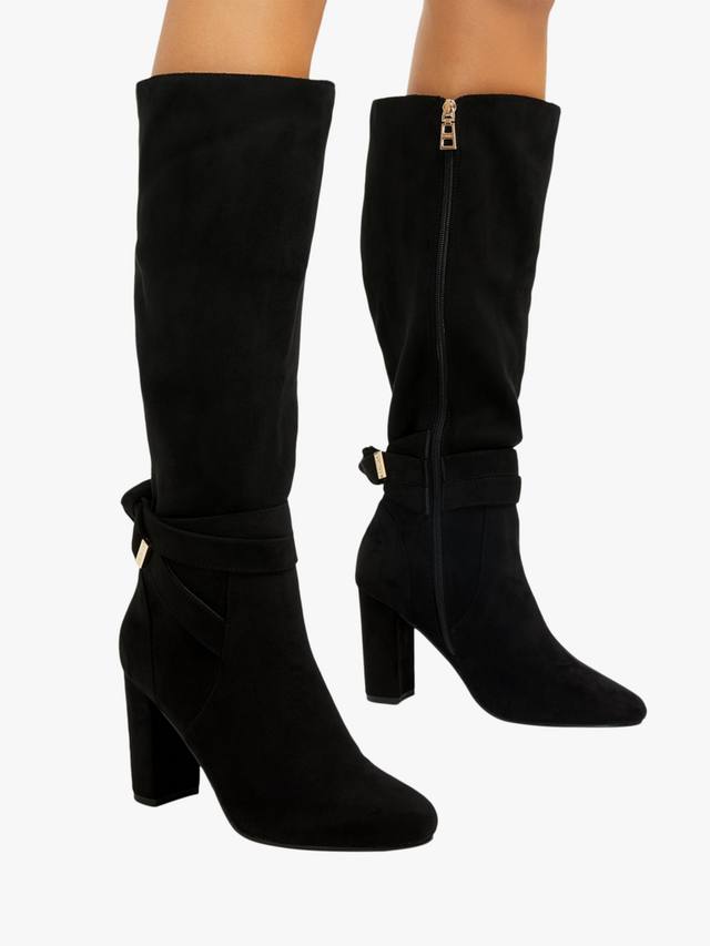 Ботинки Tempt до колена на широкой колодке с квадратным каблуком Carvela, Black — фото 2