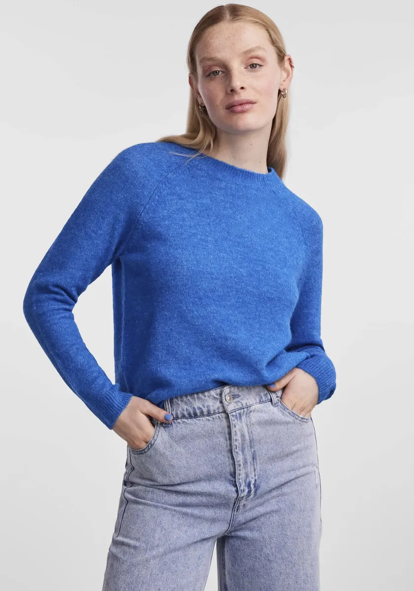 

Вязаный свитер "PCJULIANA LS O-NECK KNIT NOOS BC" Pieces, синий