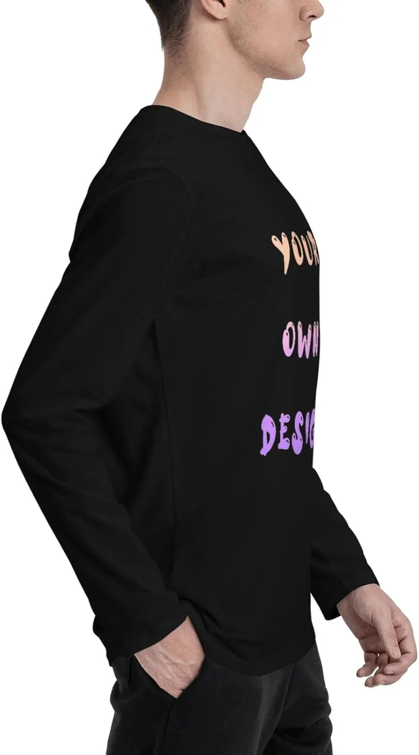 Футболка с длинным рукавом Custom Mens Cotton Crew Neck — фото 4