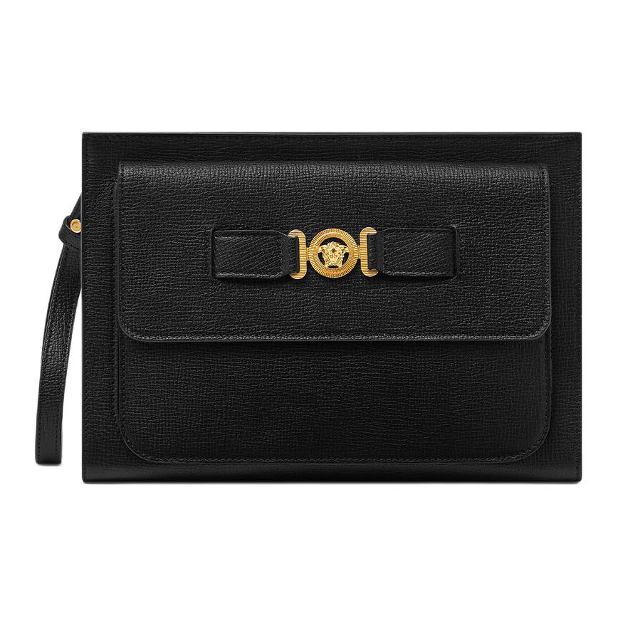 

VERSACE Мужская черная туба-клатч Medusa Goatskin