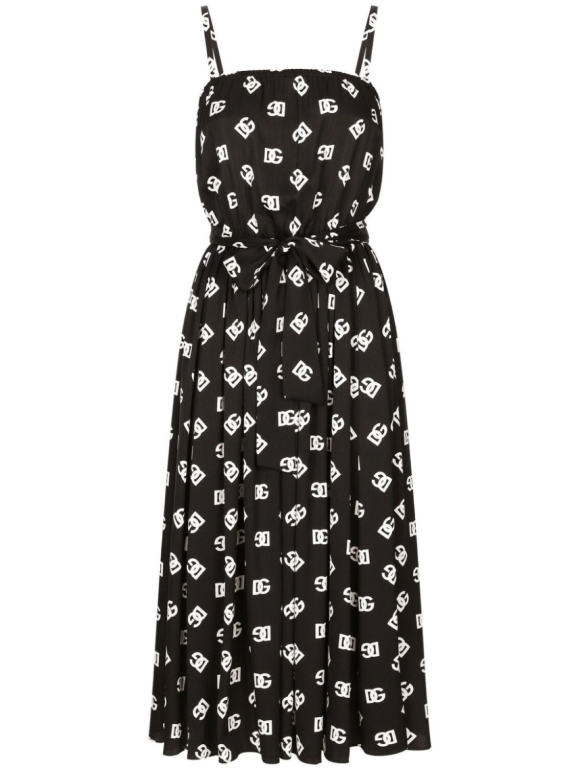

Dolce & Gabbana платье с принтом DG и складками, черный