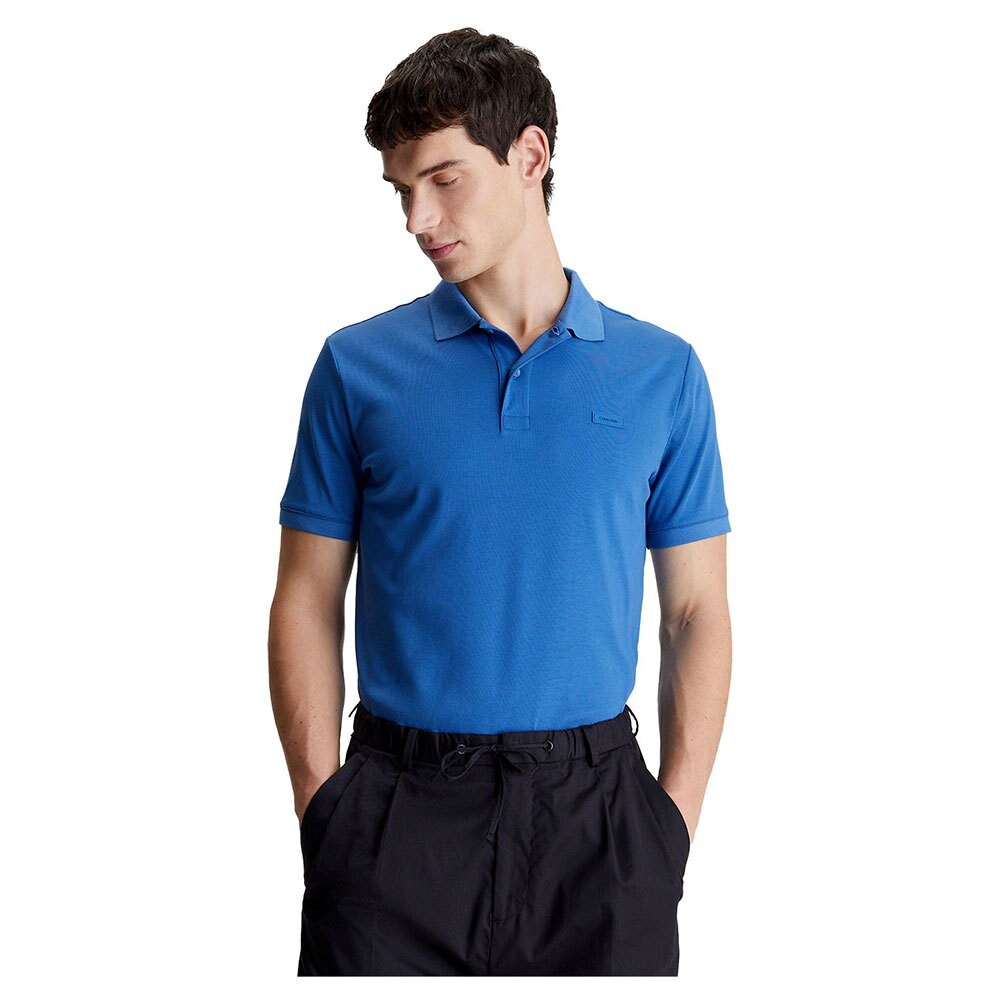 

Поло с коротким рукавом Calvin Klein Smooth Cotton Slim, синий